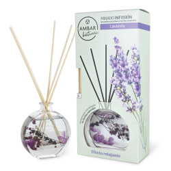 Mikado infusión Lavanda AMBAR Botanic de aceites esenciales y hierbas naturales. Efecto relajante.